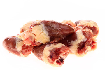 The heart in the white background