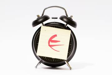 Time is money, alarm clock and currency symbol,euro