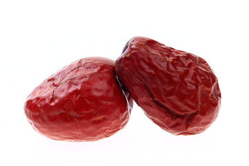 Red on a white background