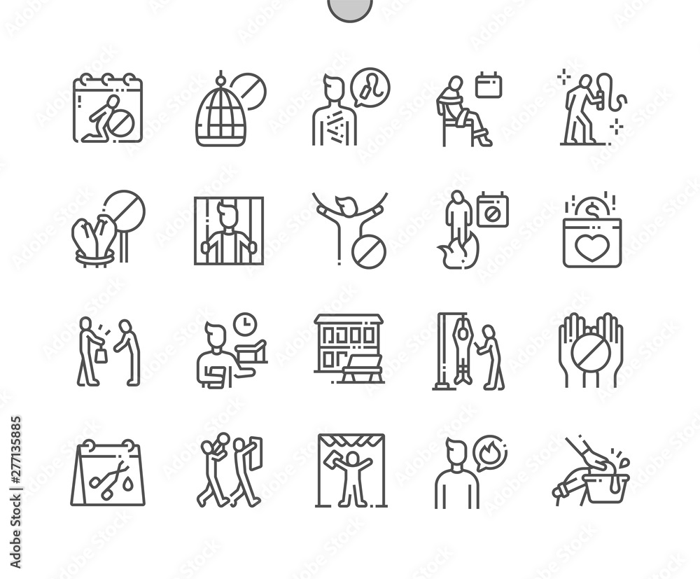 Poster international day in support of victims of torture well-crafted pixel perfect vector thin line icons