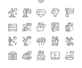 Slovenia Statehood Day Well-crafted Pixel Perfect Vector Thin Line Icons 30 2x Grid for Web Graphics and Apps. Simple Minimal Pictogram
