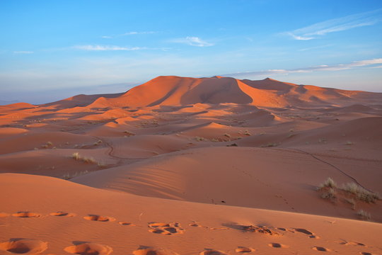 Sand dunes in Sahara desert, Morocco © Vedrana