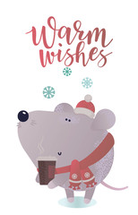 New year and winter rat character