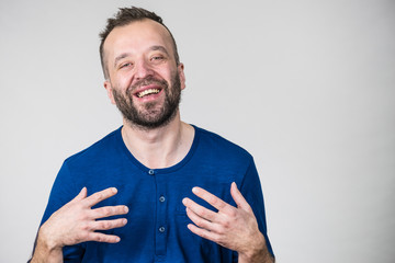 Funny man fooling around