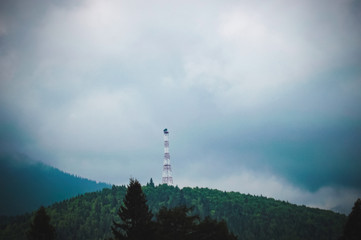 Antenna at the top of the mountain