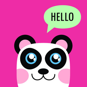 Panda with Heart. Cartoon style, Vector Illustration. Sticker, card, kids books and t-shirt