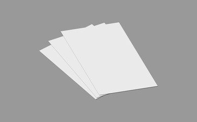Blank empty paper 3d view realistic vector with shadows