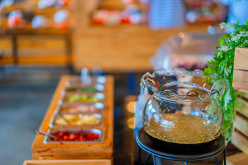 shabu shabu sauce garnish with Chilli Garlic