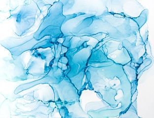 Obraz premium Hand painted ink texture. Abstract background. blue background