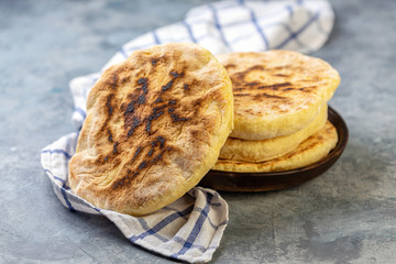 Traditional turkish bread called bazlama.
