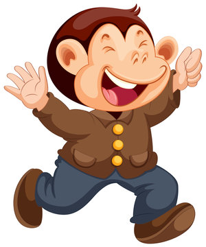 Happy monkey cartoon character