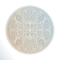 Floral ornate decorative pastel colored emblem