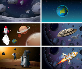 Set of space background