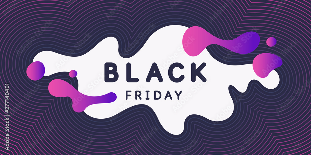 Aufkleber black friday. big sales. bright abstract background with a dynamic splashes of minimalist style.
