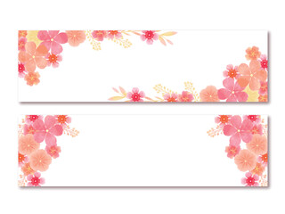 夏の花のフレーム、水彩風