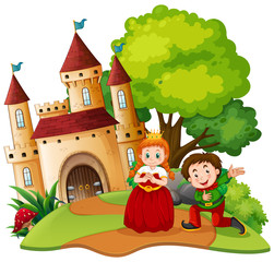 A fantasy world on white background