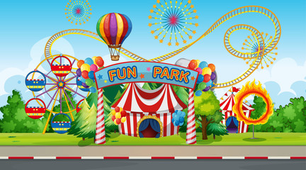 large fun park background