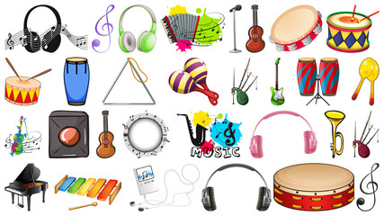 Set of musical instruments - obrazy, fototapety, plakaty