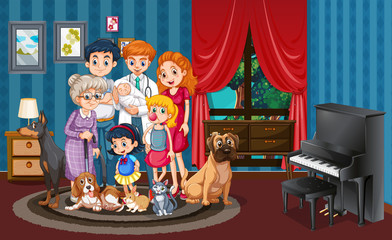 Picture of family in the house