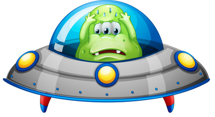 Alien in ufo scene © GraphicsRF