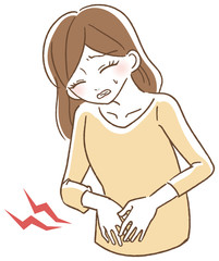便秘で悩む女性 イラスト Poster Abdominal Abdominal Posters よこてさとめ