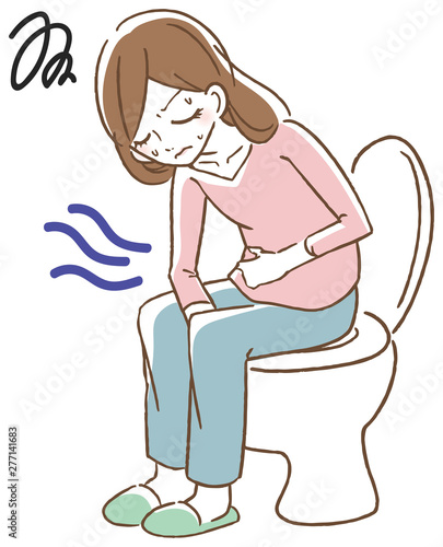 便秘で悩む女性 イラスト Poster Abdominal Abdominal Posters よこてさとめ
