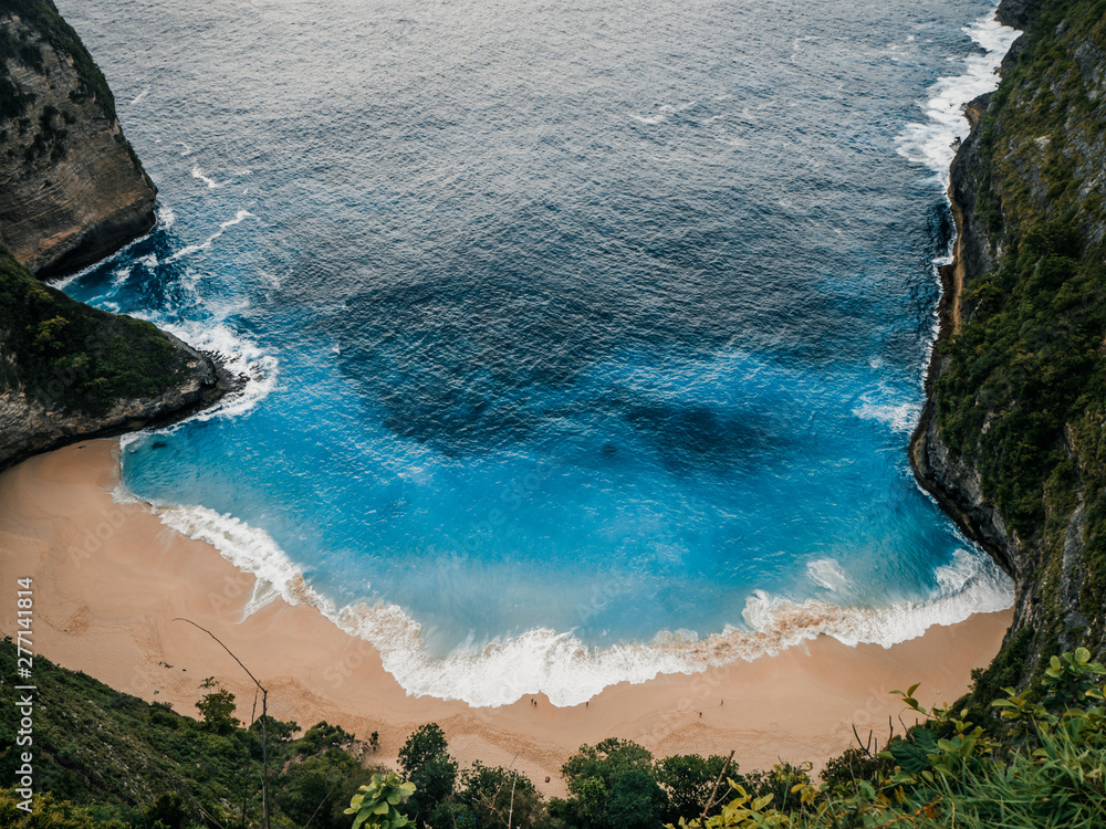Wall mural top view of kelingking beach