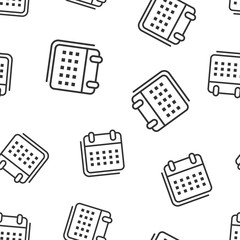 Calendar organizer icon seamless pattern background. Appointment event vector illustration on white isolated background. Month deadline business concept.
