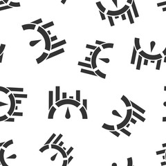 Benchmark measure icon seamless pattern background. Dashboard rating vector illustration on white isolated background. Progress service business concept.