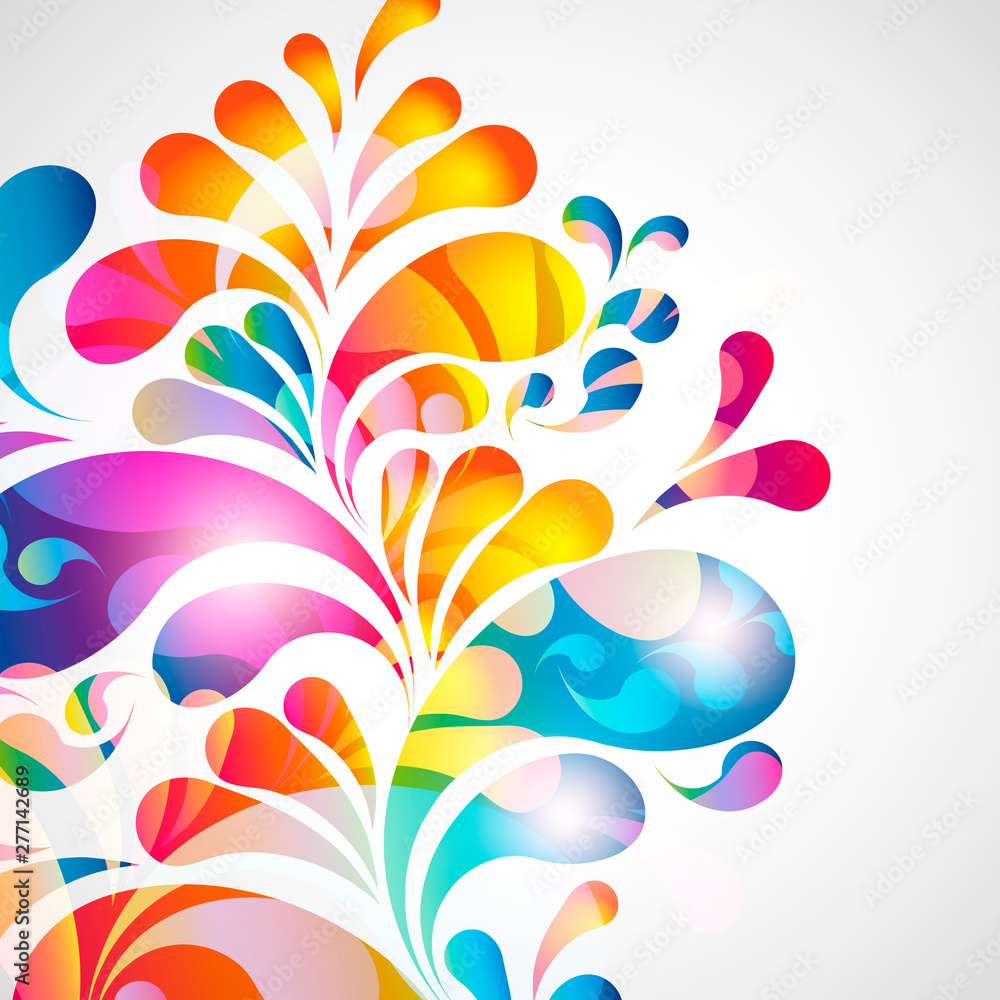 Aufkleber Abstract background with bright teardrop-shaped arches.