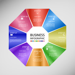 Business InfoGraphics, Geometry, Octagon Design, Marketing presentation , section banner