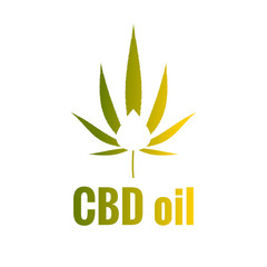 Logo with hemp leaf and text CBD oil