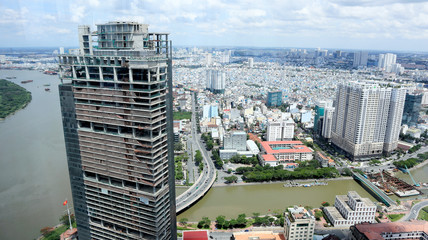 Fototapeta na wymiar Cityscape of Saigon, Ho Chi Minh City