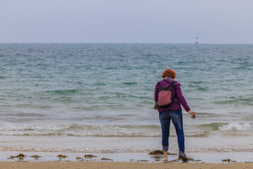 woman on the seashore