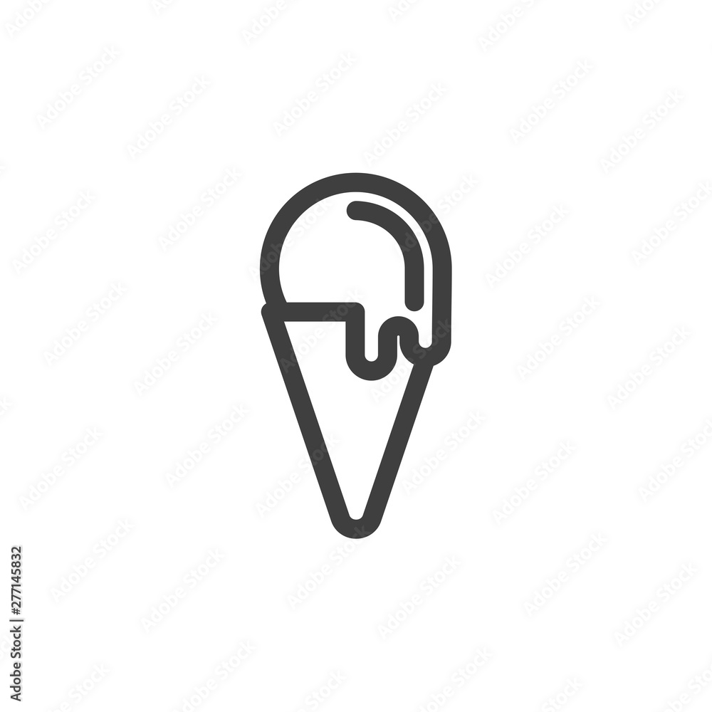 Poster ice cream icon template black color editable. ice cream symbol vector sign isolated on white backgro