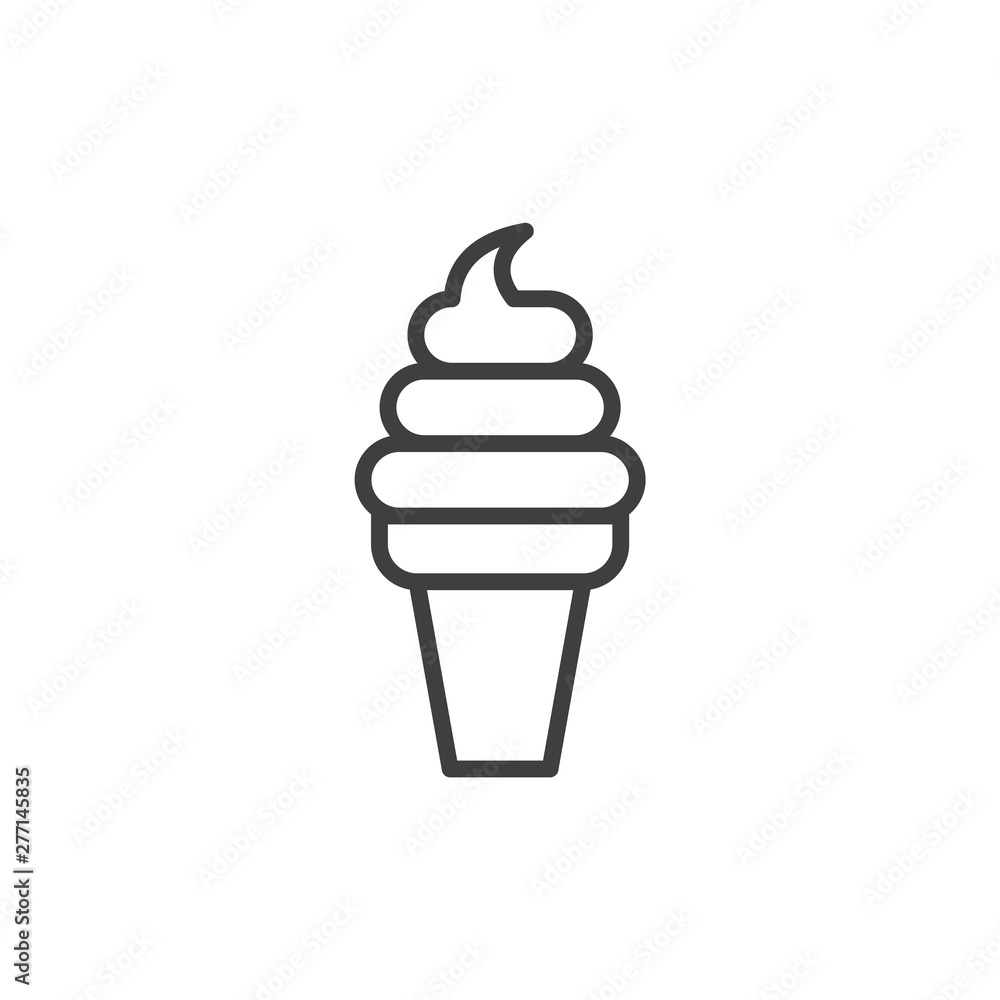 Aufkleber ice cream icon template black color editable. ice cream symbol vector sign isolated on white backgro