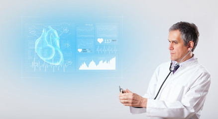 Experienced cardiologist presenting the test results