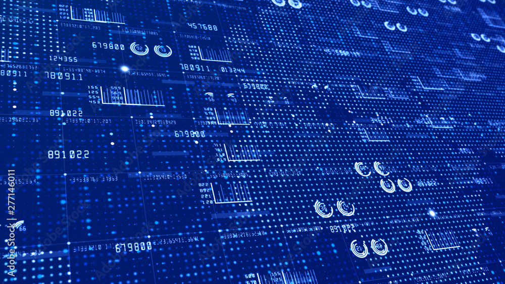 Poster hud and text elements infographic digital data abstract motion background for technology and futuris