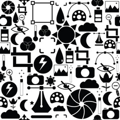 photo seamless pattern background icon.