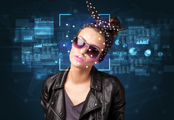 Digital Face Recognition System concept