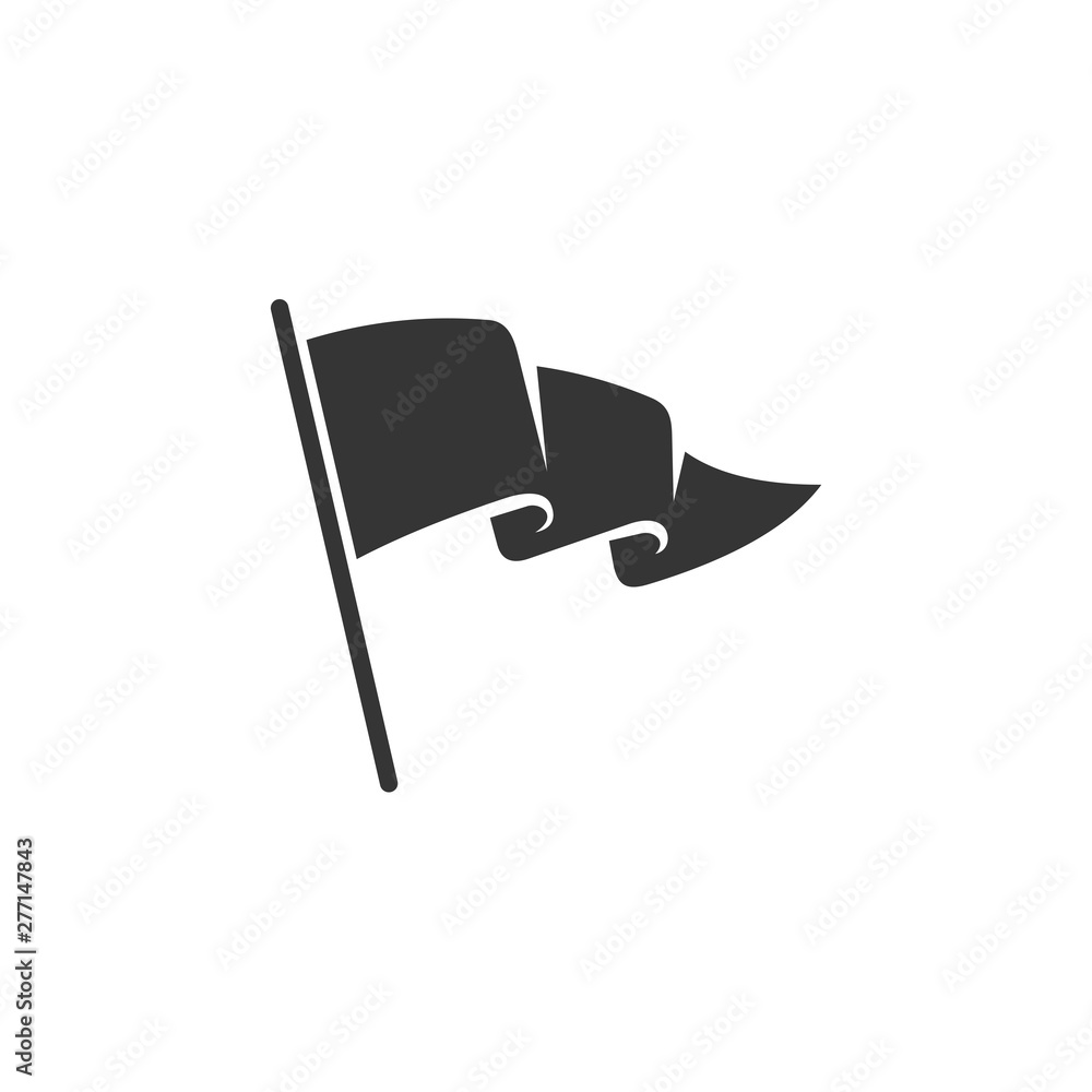 Poster Flag icon template black color editable. Flag symbol vector sign isolated on white background. Simple logo vector illustration for graphic and web design.