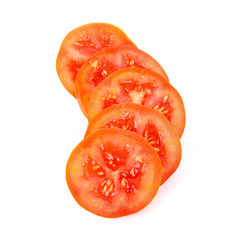 Tomato slice isolated on white background