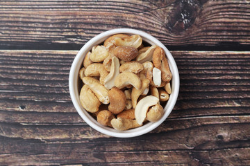 A bowl with cashew nuts