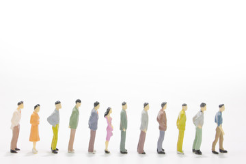 group of business people In line isolate white background.	