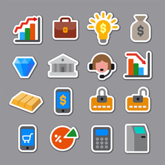  banking and finance stickers set