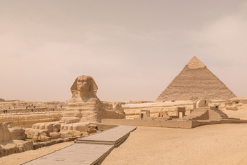sphinx and pyramid