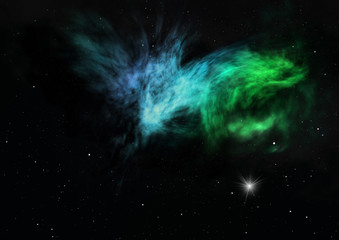 Obraz premium Being shone nebula. 3D rendering
