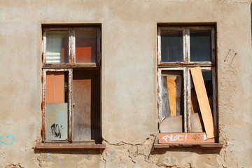 verrammelte alte Fenster