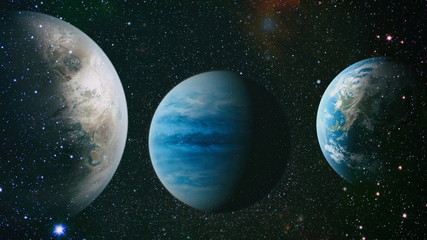 planets, stars and galaxies in outer space showing the beauty of space exploration. Elements...