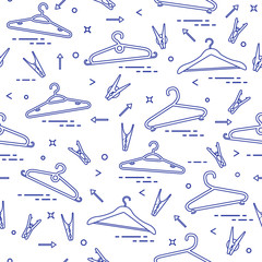 Pattern with clothes hangers and clothespins.